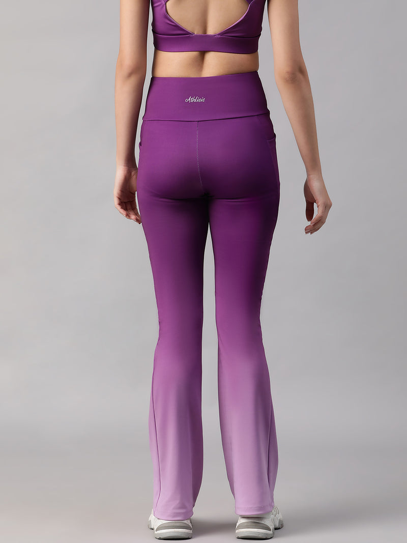 Dual Tone Flare Pant Purple