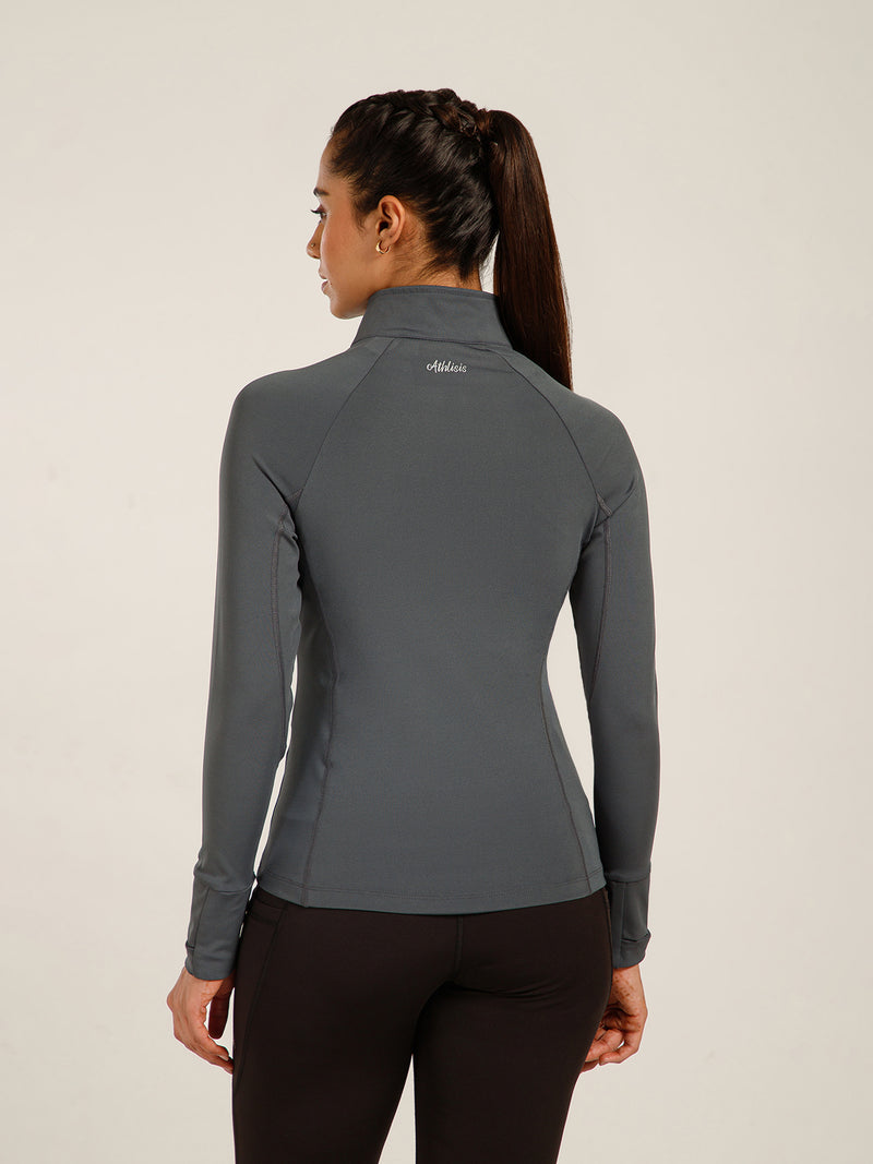 Midriff Crop Jacket Grey