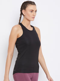 Crisscross Keyhole Tank Top Black