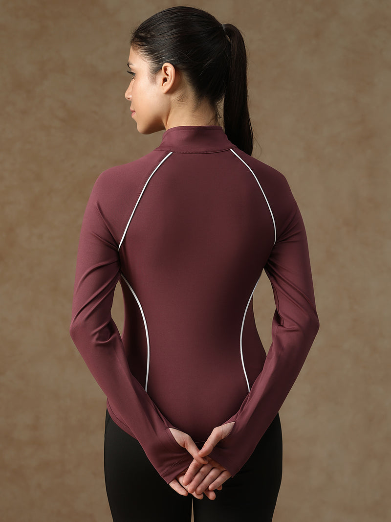 Flow Piping Jacket Maroon