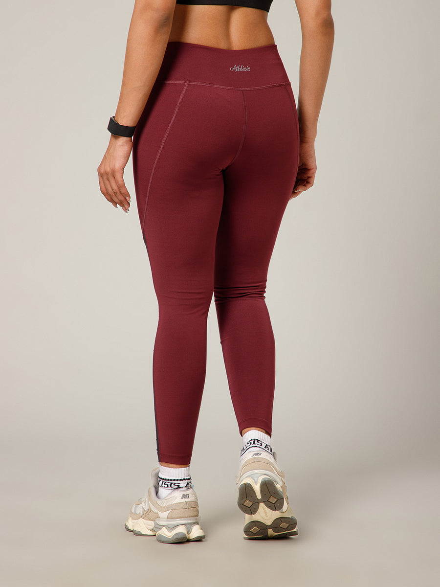 Streamline Panel Legging Maroon