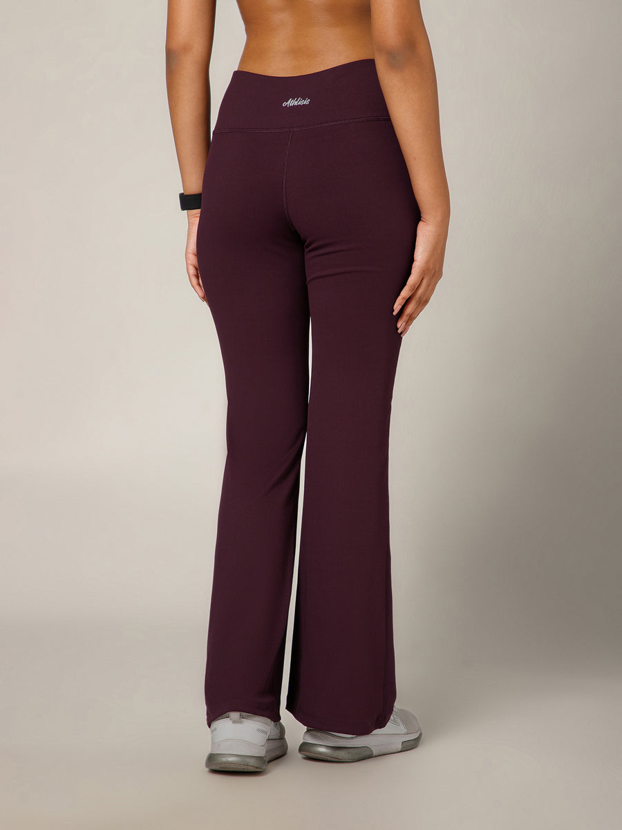 Ribbed Flare Pant Mauve