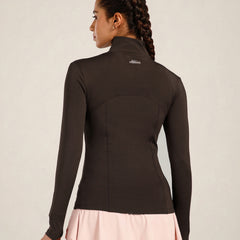 Defined Seam Zip Jacket Brown
