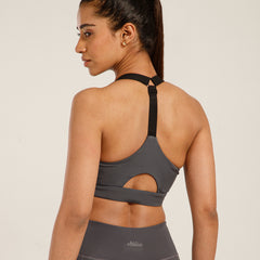 Y Adjustable Sports Bra Grey