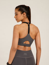 Y Adjustable Sports Bra Grey