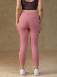 Ribbed High Waist Leggings Pink