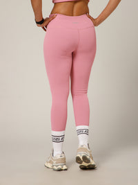 Ribbed High Waist Leggings Pink