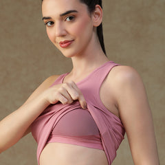 Built In Bra Racer Back Top Pink