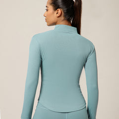 Ribbed Zip up Jacket Ice Blue