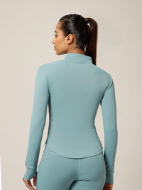 Ribbed Zip up Jacket Ice Blue