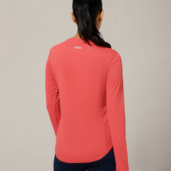 Curved Hem Full Sleeve T-Shirt Pink