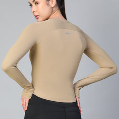 Bodycon Thumbhole T-shirt Tan