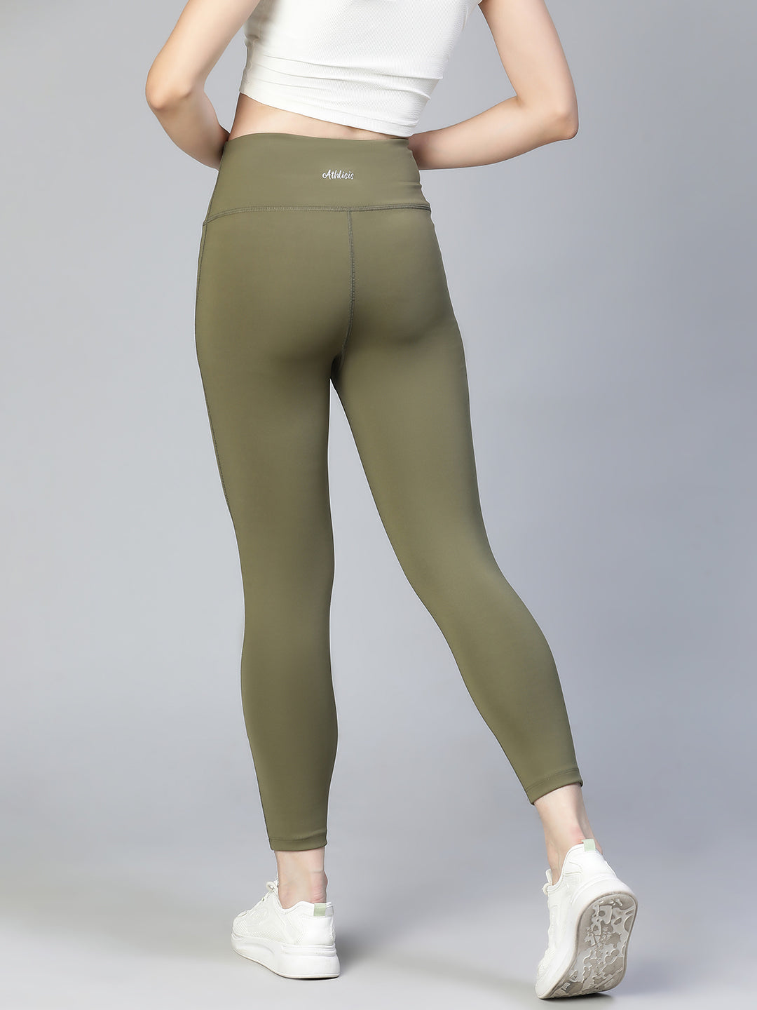 Laser Cut Leggings Olive