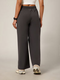 Elastic Waist Crinkle Baggy Pants Grey