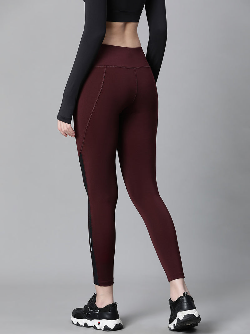 Streamline Panel Legging Maroon