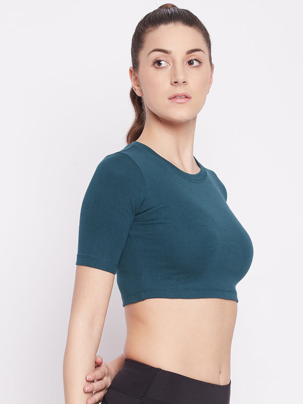 Everyday Cropped Tee Teal