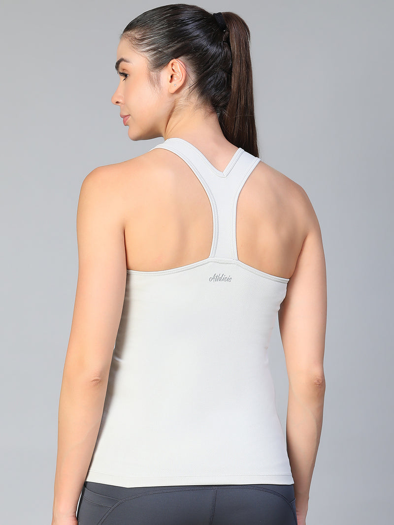 Y-Back Tank Top Light Gray