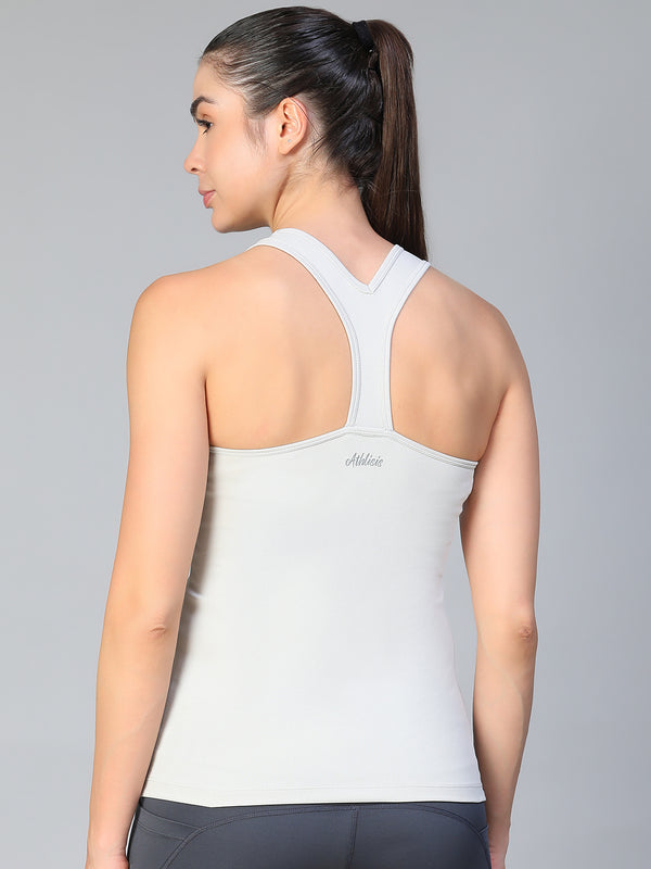 Y-Back Tank Top Light Gray