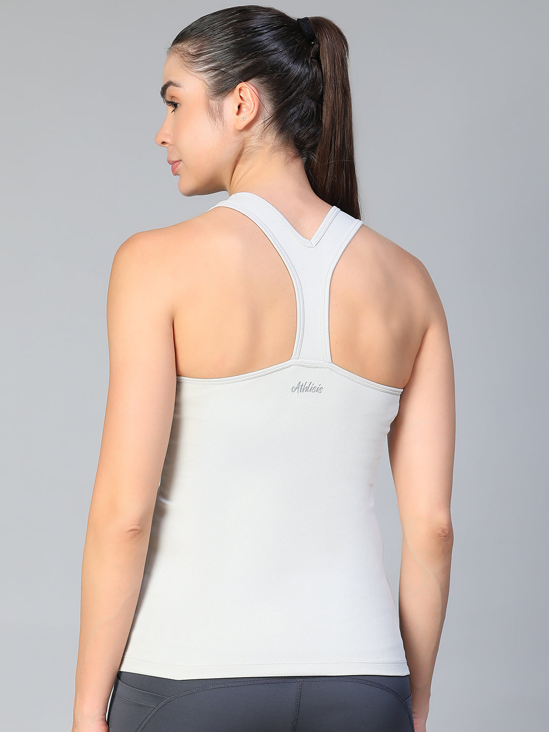 Y-Back Tank Top Light Gray