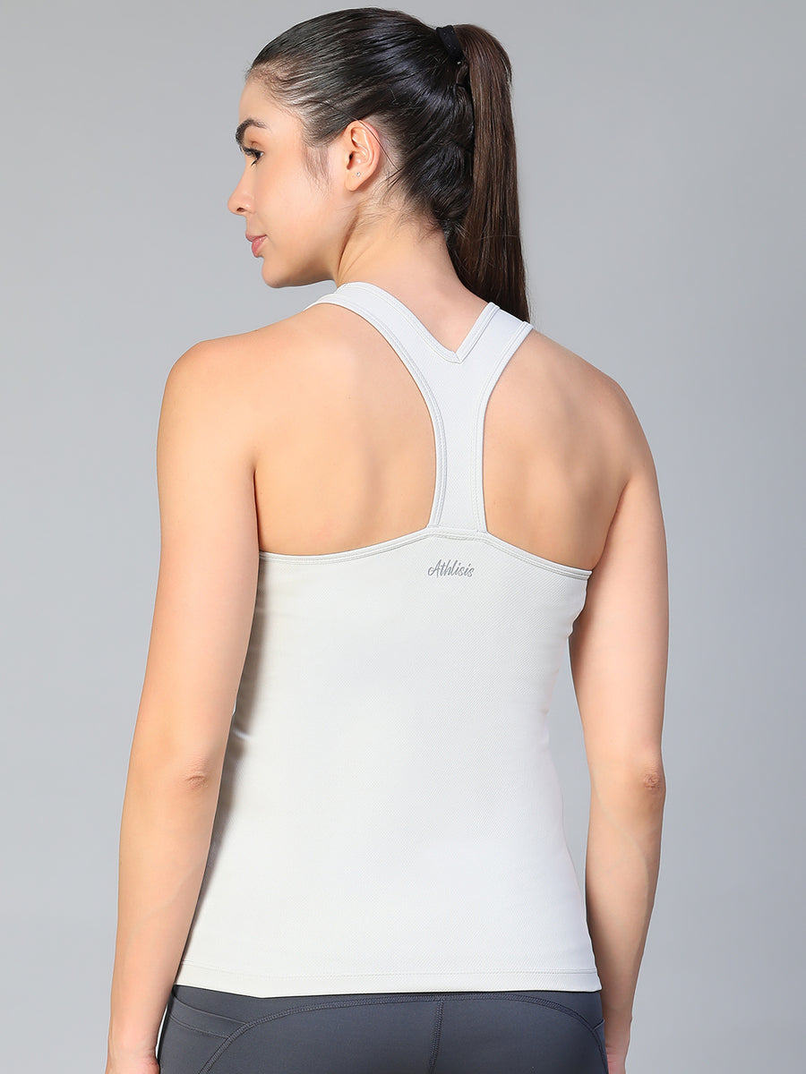 Y-Back Tank Top Light Gray