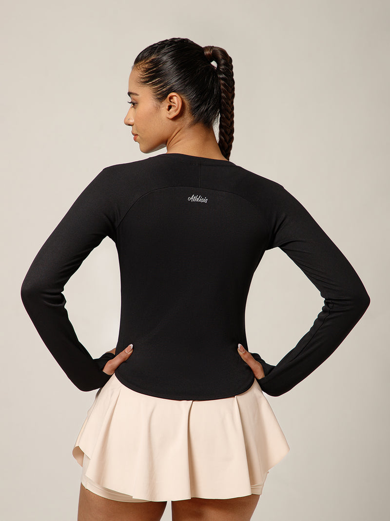 Bodycon Thumbhole T-shirt Black