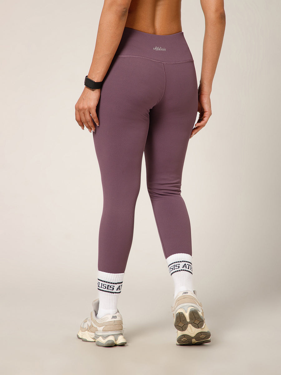 Ribbed High Waist Leggings Purple