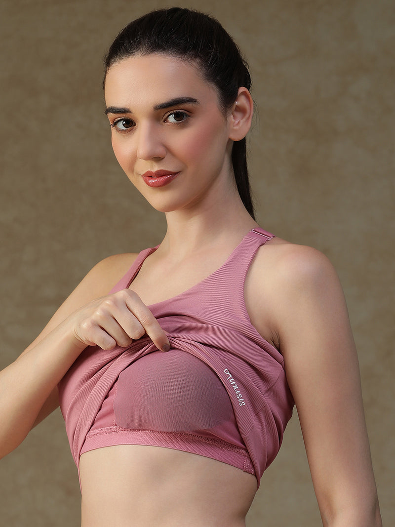 Built In Bra Y Adjustable Top Pink