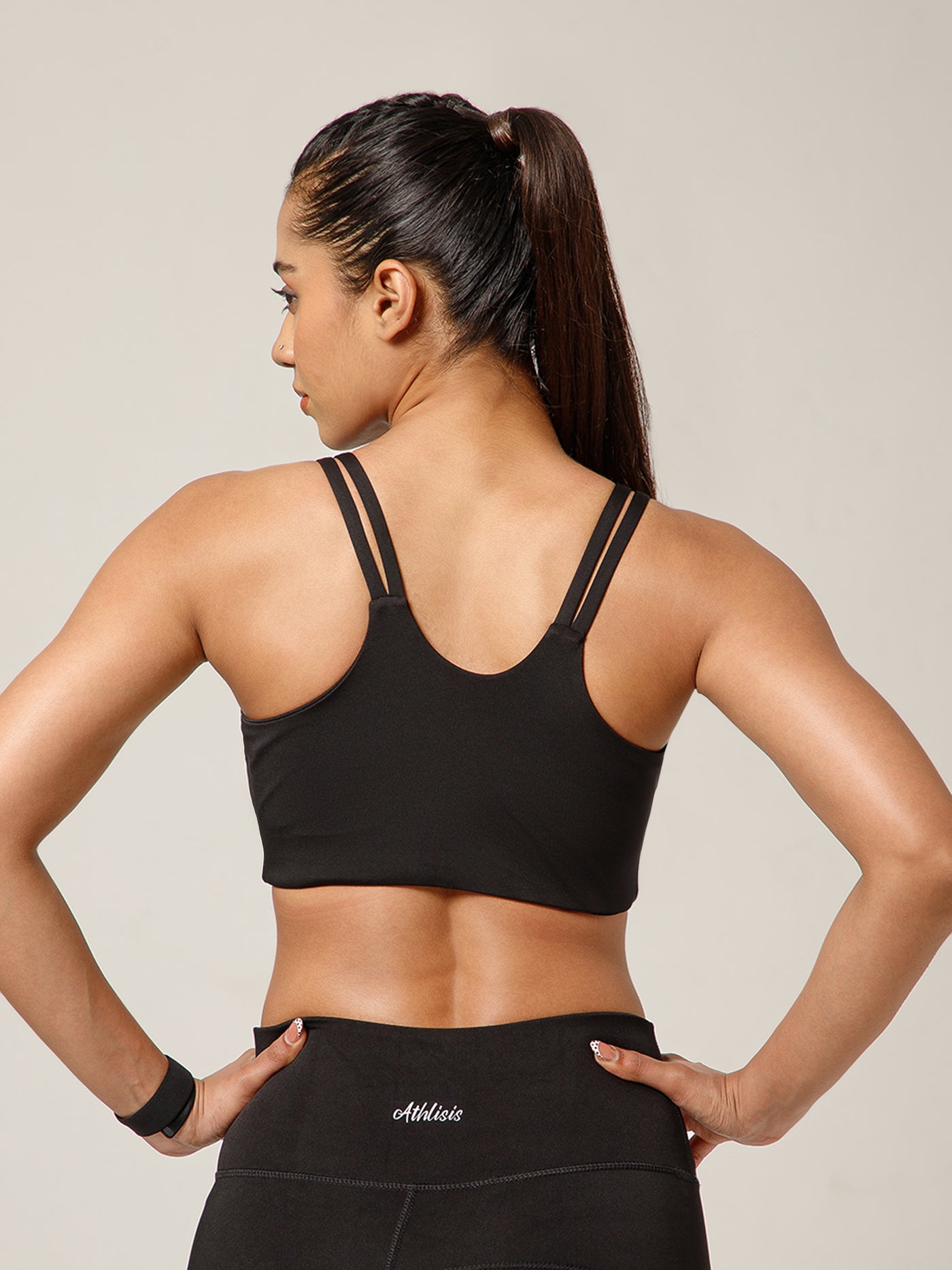 Twin Strap Sports Bra Black