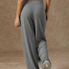 Ribbed Baggy Pants Beige Grey