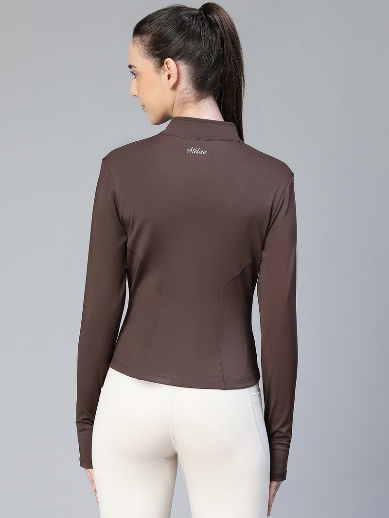 Sculpt Crop Jacket Brown