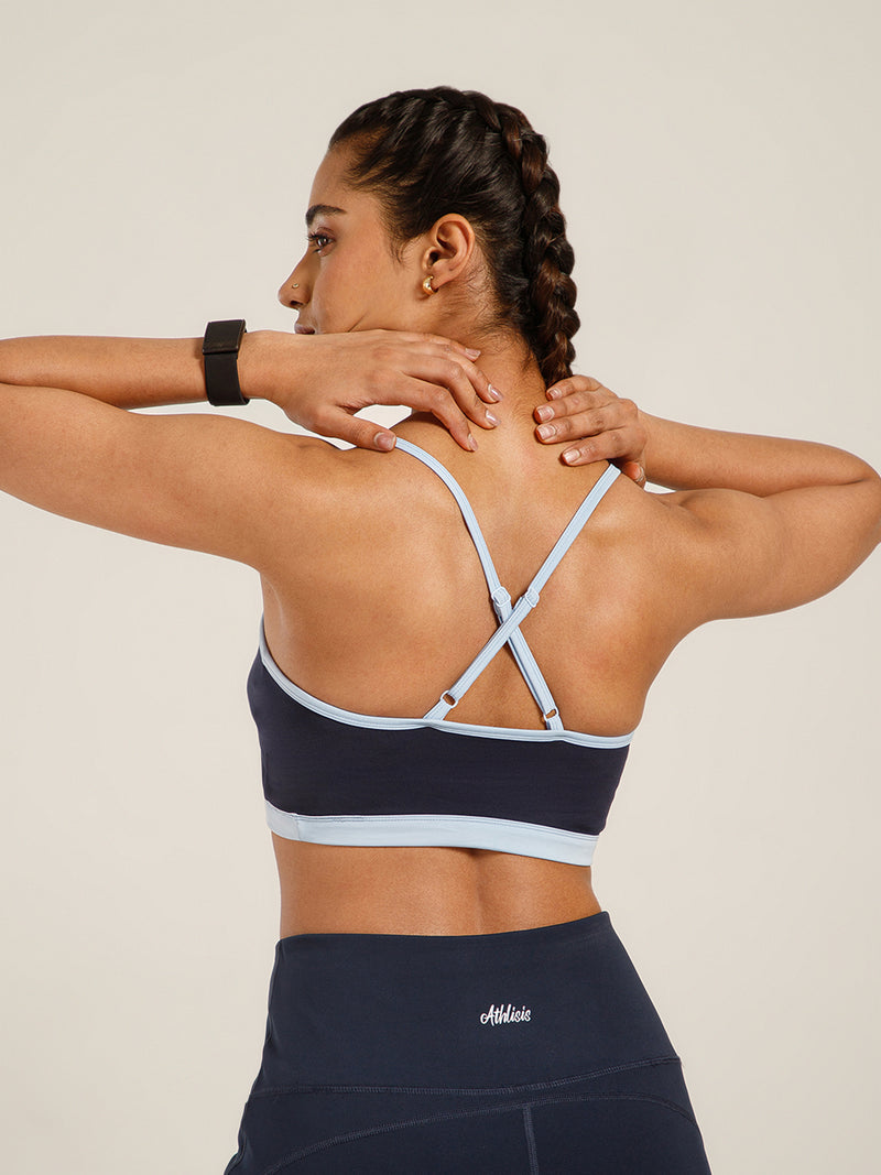 Flow Piping Sports Bra Navy