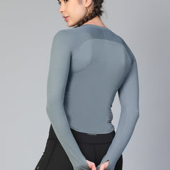 Bodycon Thumbhole T-shirt Gray