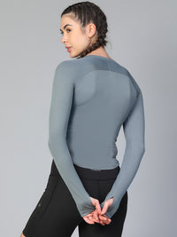 Bodycon Thumbhole T-shirt Gray