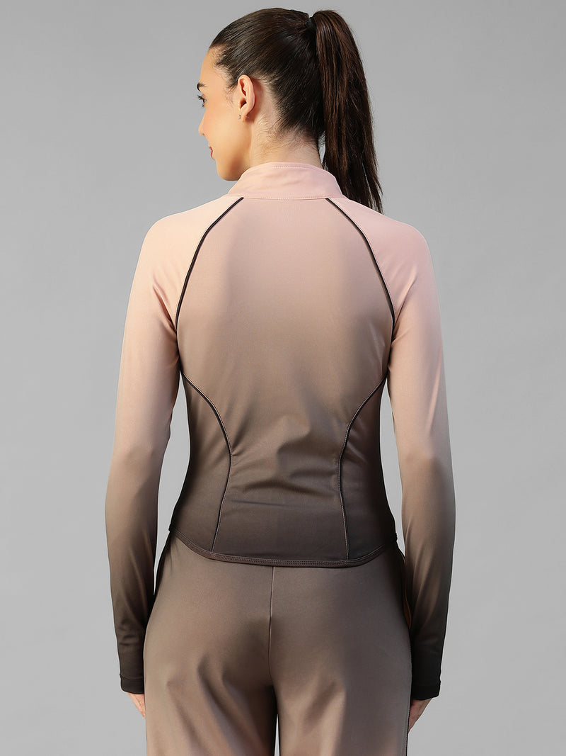 Flow Piping Dual Tone Jacket Peach