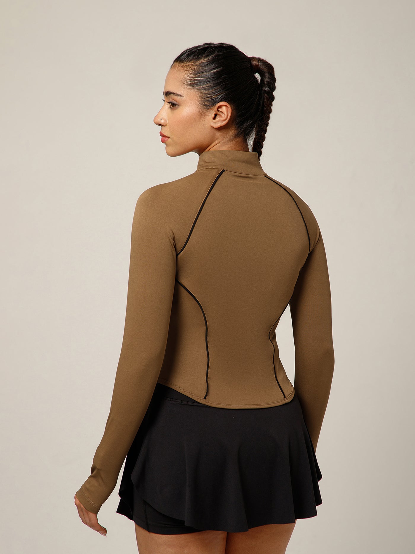 Flow Piping Jacket Tan