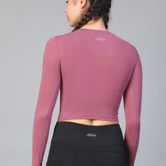 Essential Full Sleeve Crop top Mauve