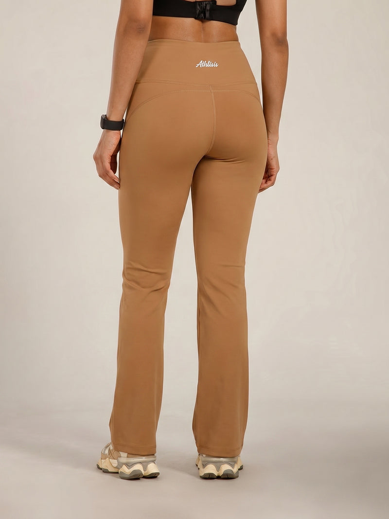 Defined Seam Flare Pant Tan