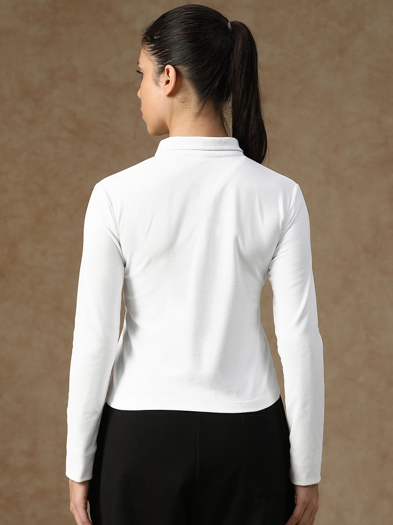 Aero Zip Polo T-shirt White
