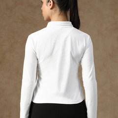 Aero Zip Polo T-shirt White
