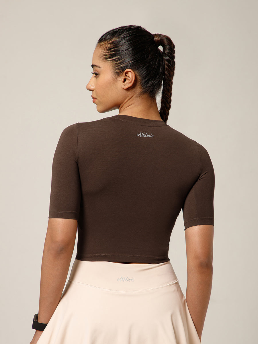 Essential Crop Top Brown