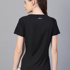 Contrast Side Panel T-Shirt Black