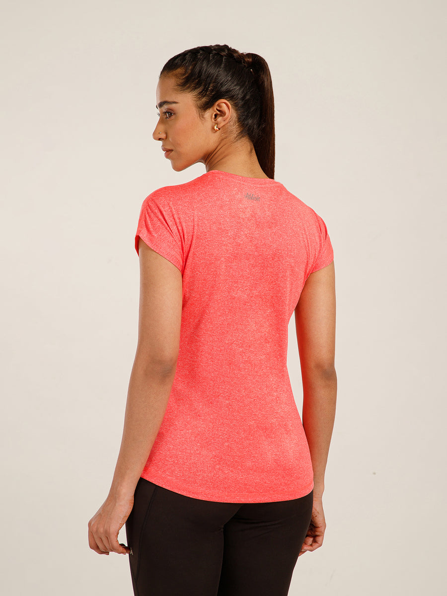 Radiant V-Neck T-Shirt Pink