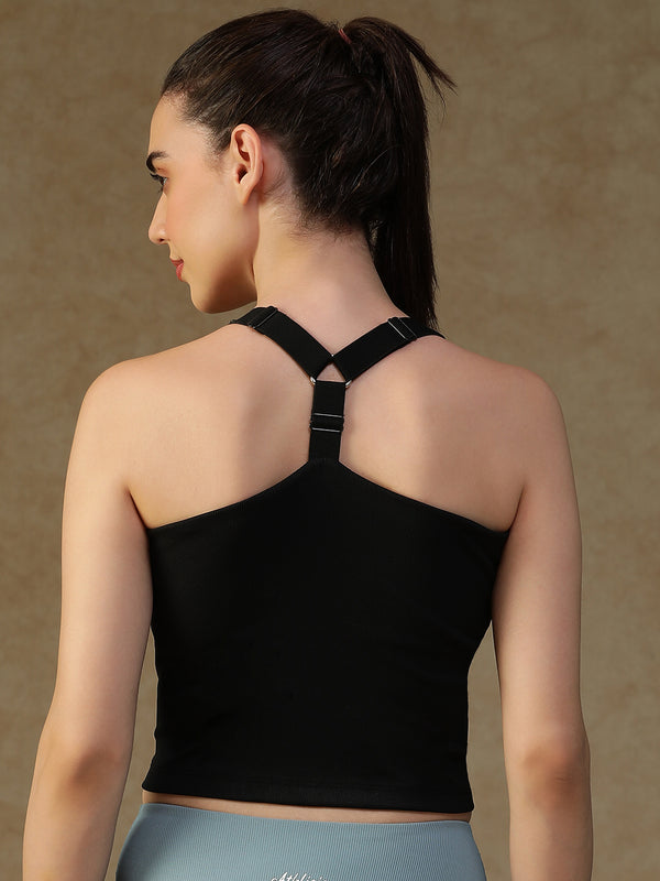 Built In Bra Y Adjustable Top Black