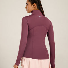 Defined Seam Zip Jacket Maroon