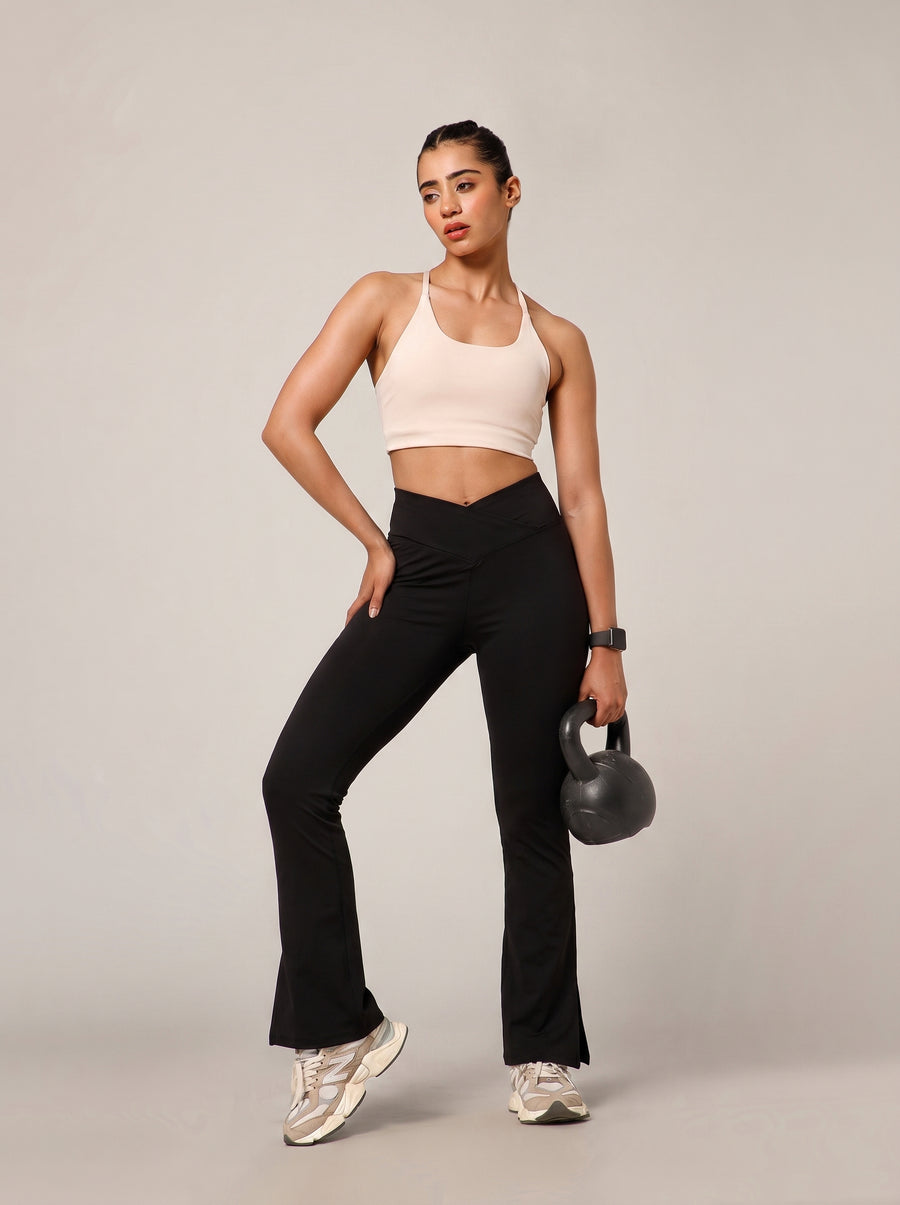 V-Shape Flare Pant Black