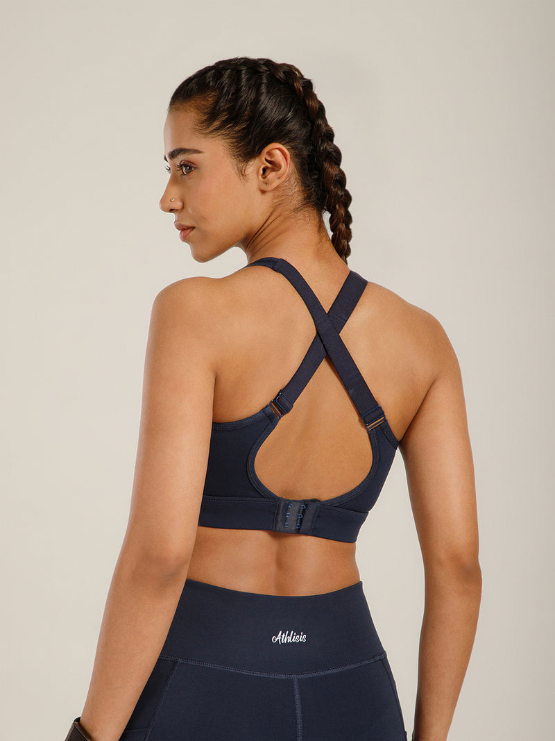 Ruched Sports Bra Navy