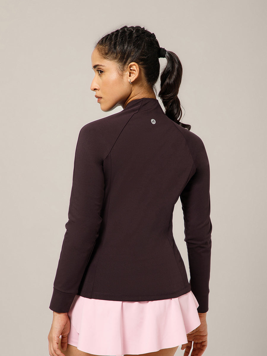 Linea Collarless Jacket Wine
