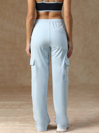 Pleated Cargo Pants Ice Blue