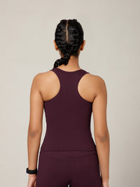 Built In Bra Racer Back Top Wine