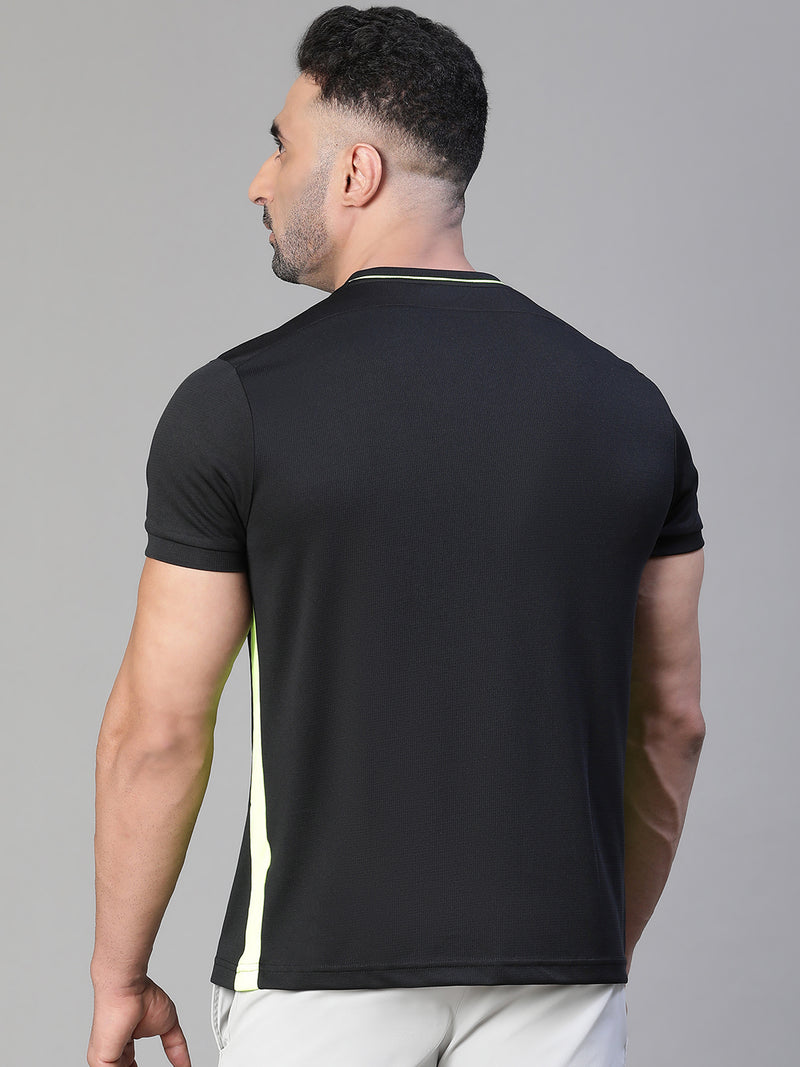 Contrast Side Panel T-Shirt Black